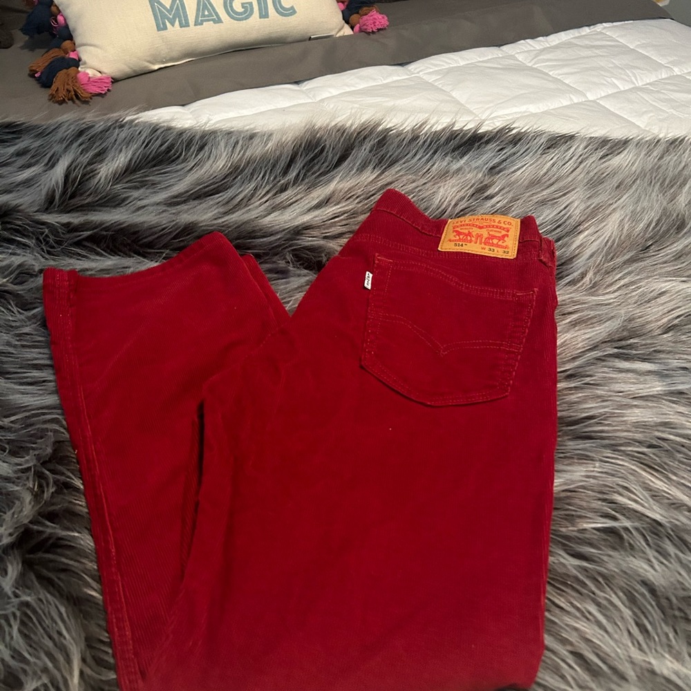 Levi Strauss red corduroys W33 L 32